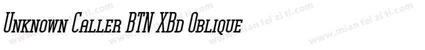 Unknown Caller BTN XBd Oblique字体转换